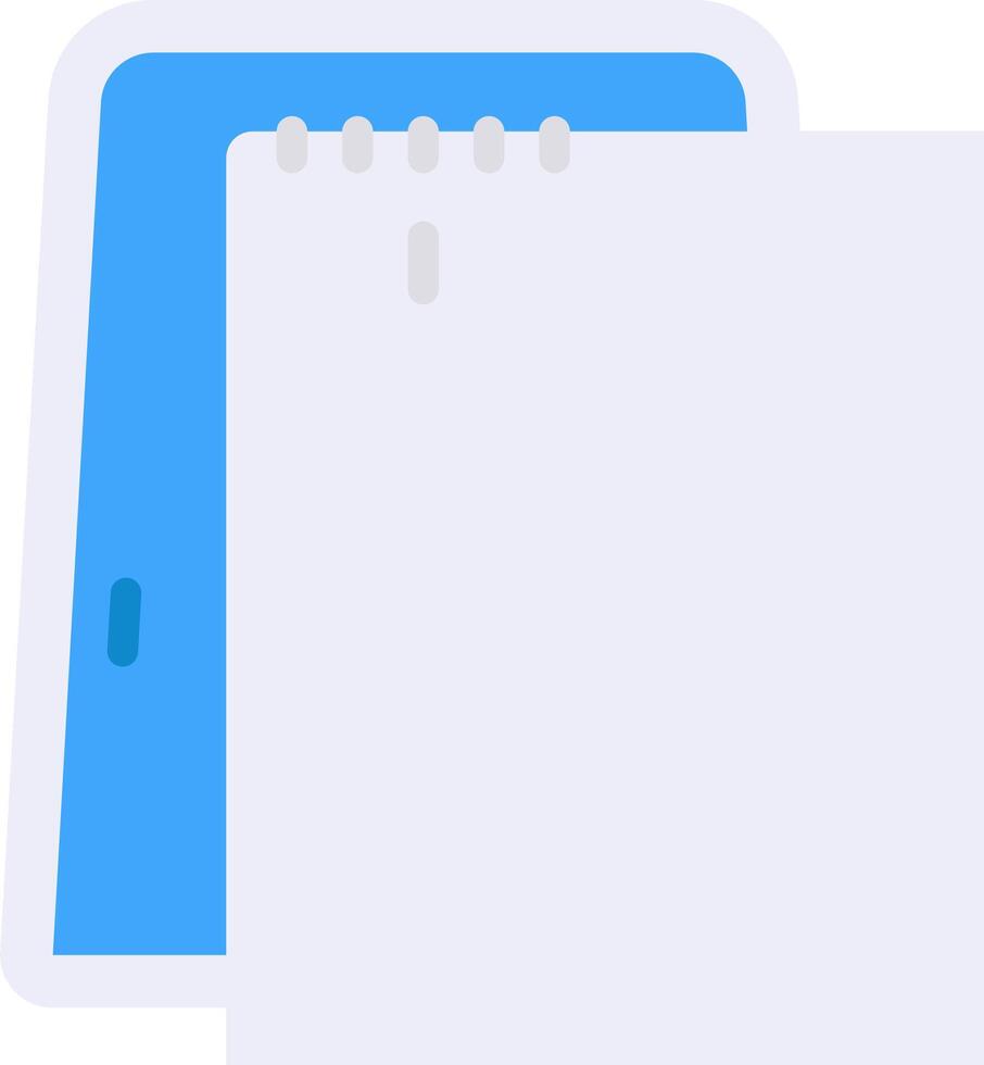 A white notebook with a blue pen on it vector