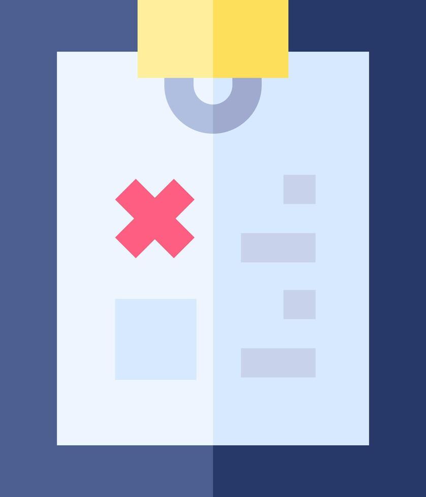 A clipboard with a tick and a red cross vector