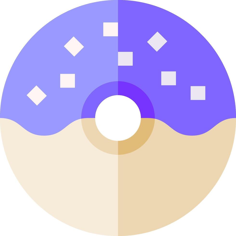 A donut with a blue and purple icing vector
