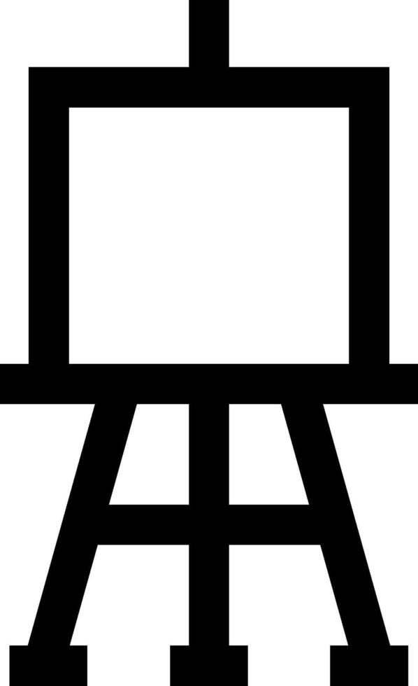 A black and white drawing of a easel vector