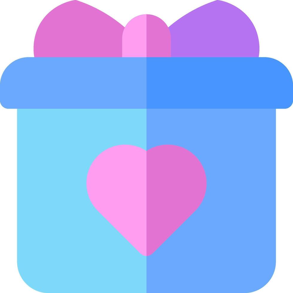 A blue and pink gift box with a heart vector