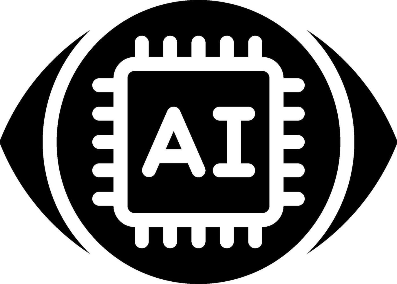 A black and white image of an ai chip vector