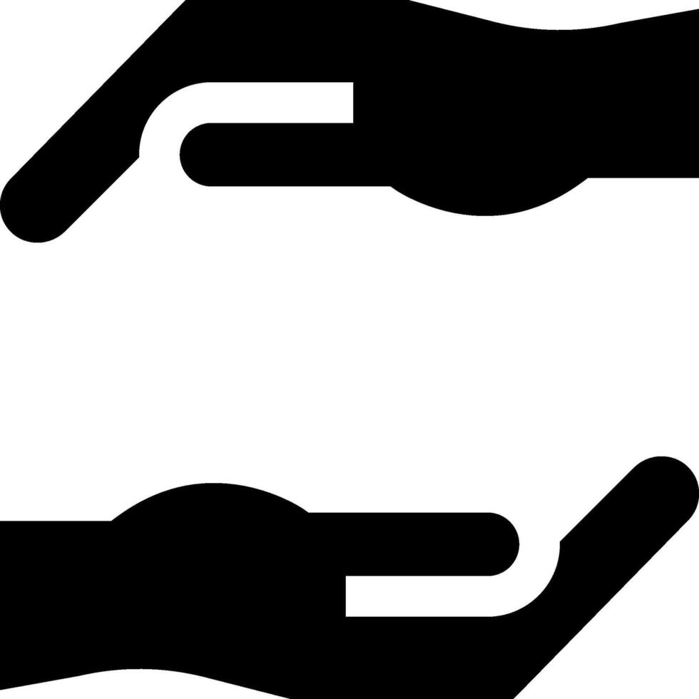 Two hands holding a white object in the middle vector