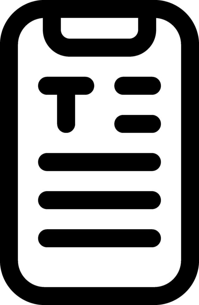 A black and white icon of a clipboard vector