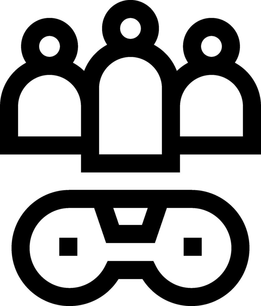 A black and white logo with a group of people vector