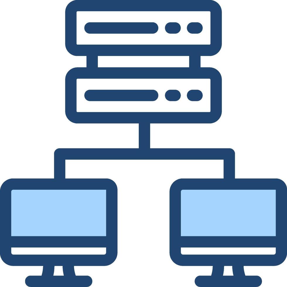 A server with two monitors and a computer vector