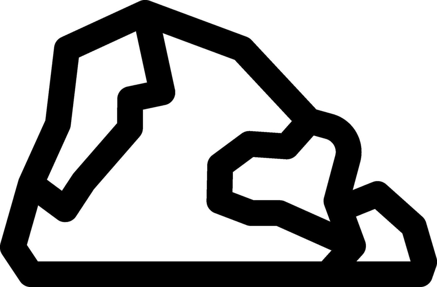 A black and white rock icon vector