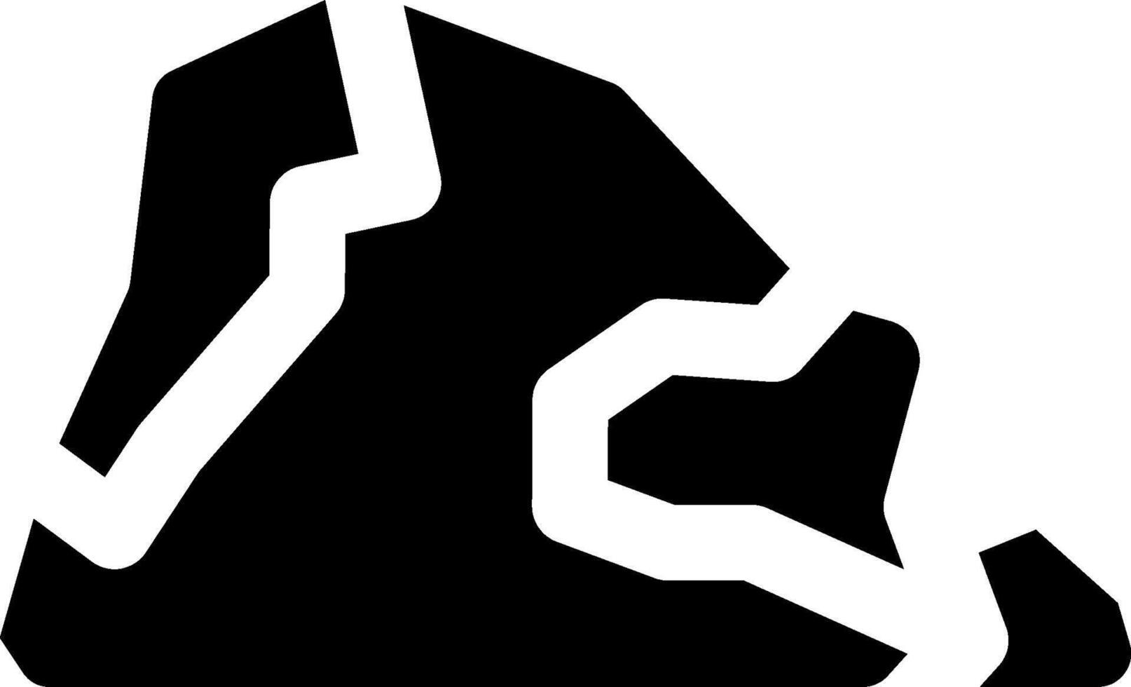 A black and white rock icon vector