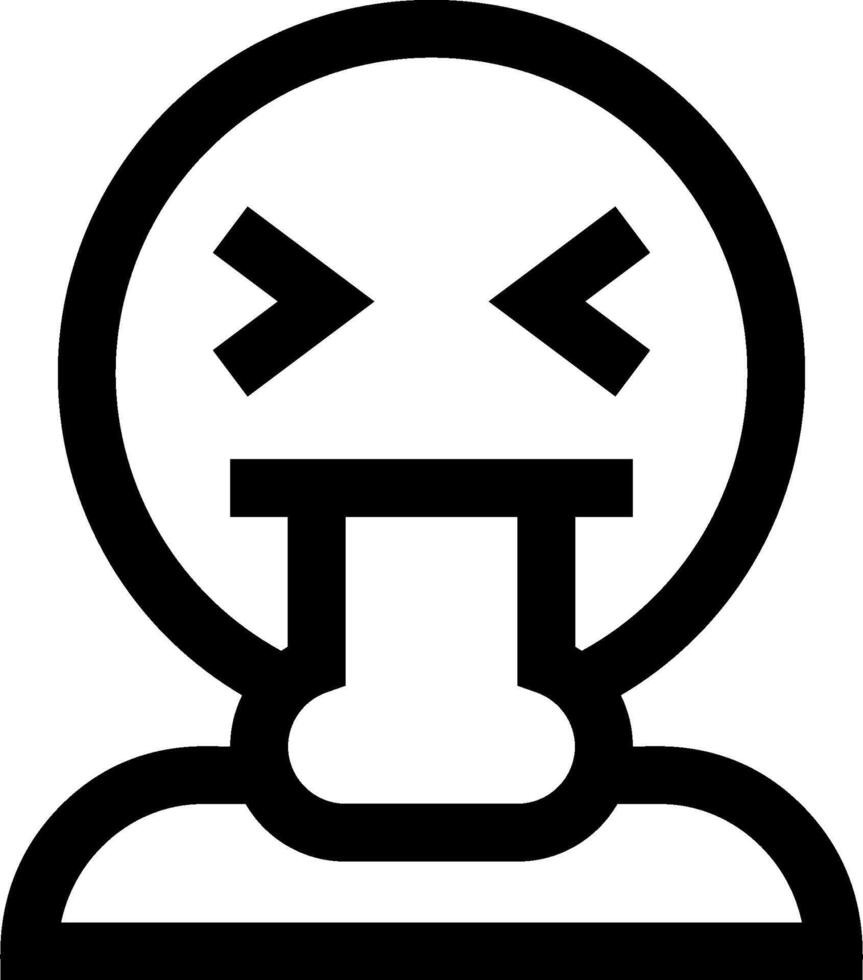 A black and white icon of a person with a face vector