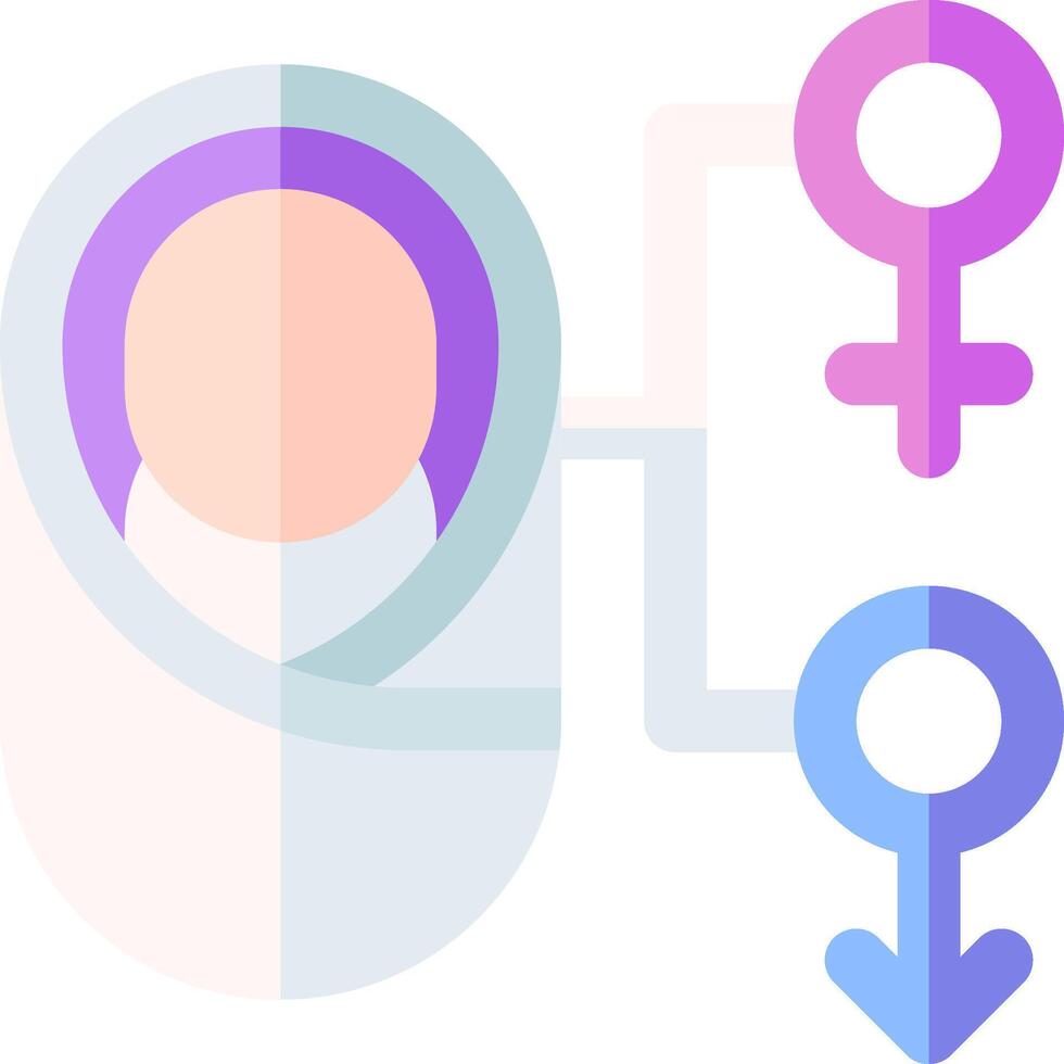 An illustration of a woman and a male symbol vector