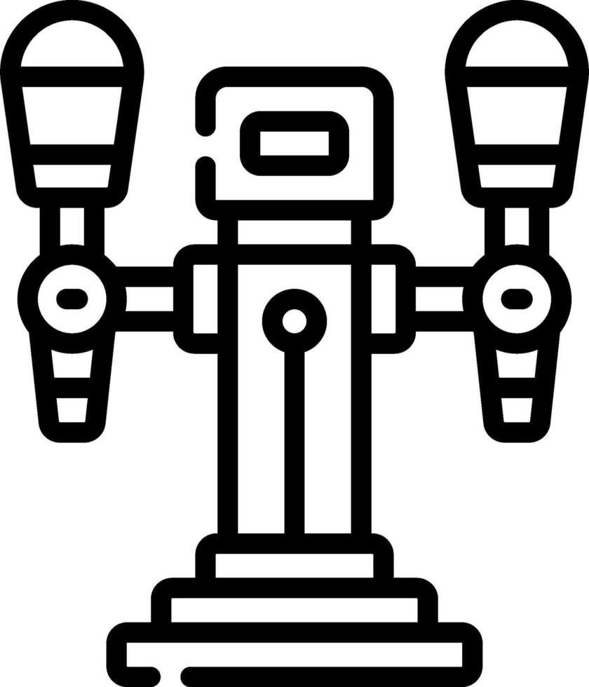 A black and white illustration of a beer tap vector
