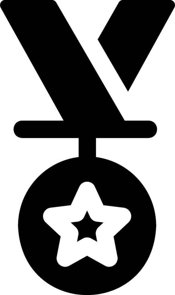 A black and white medal with a star on it vector