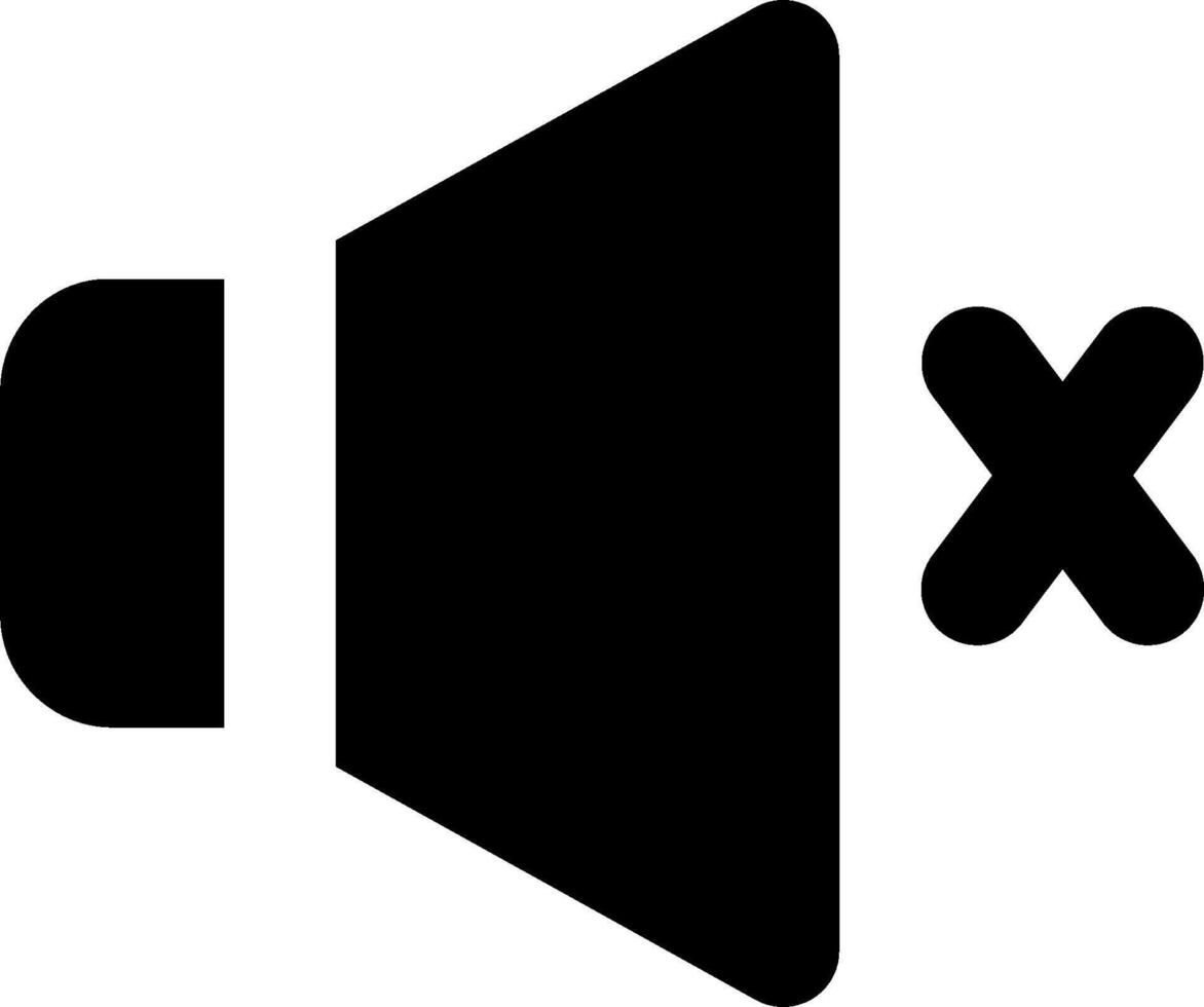 An x symbol on a speaker icon vector
