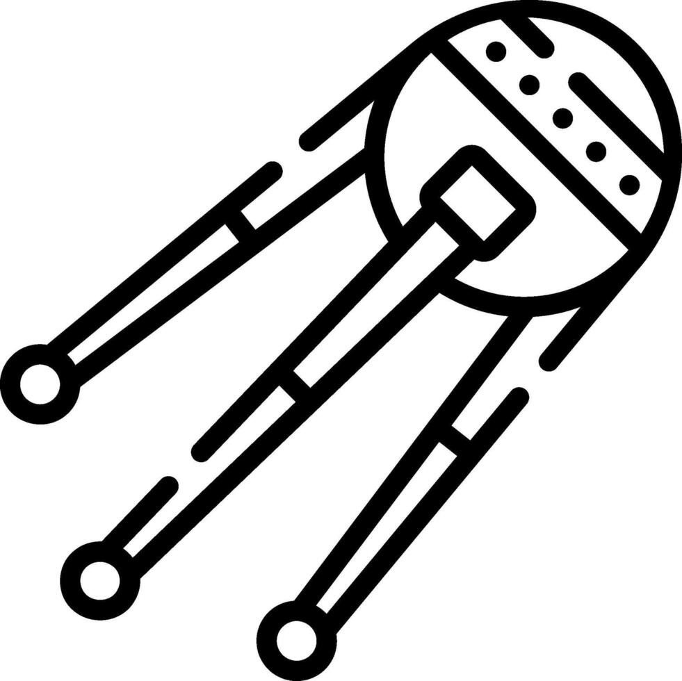 A black and white drawing of a spaceship vector