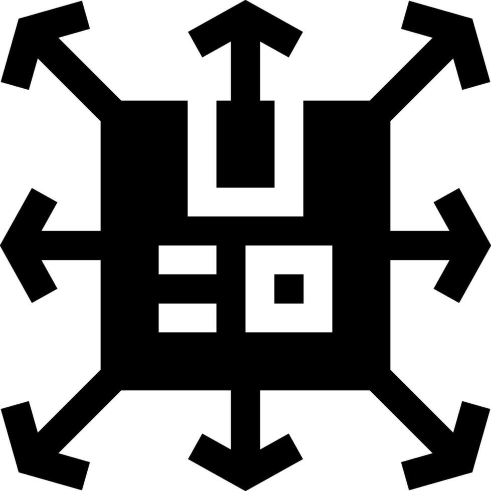 A black and white logo with arrows pointing in different directions vector