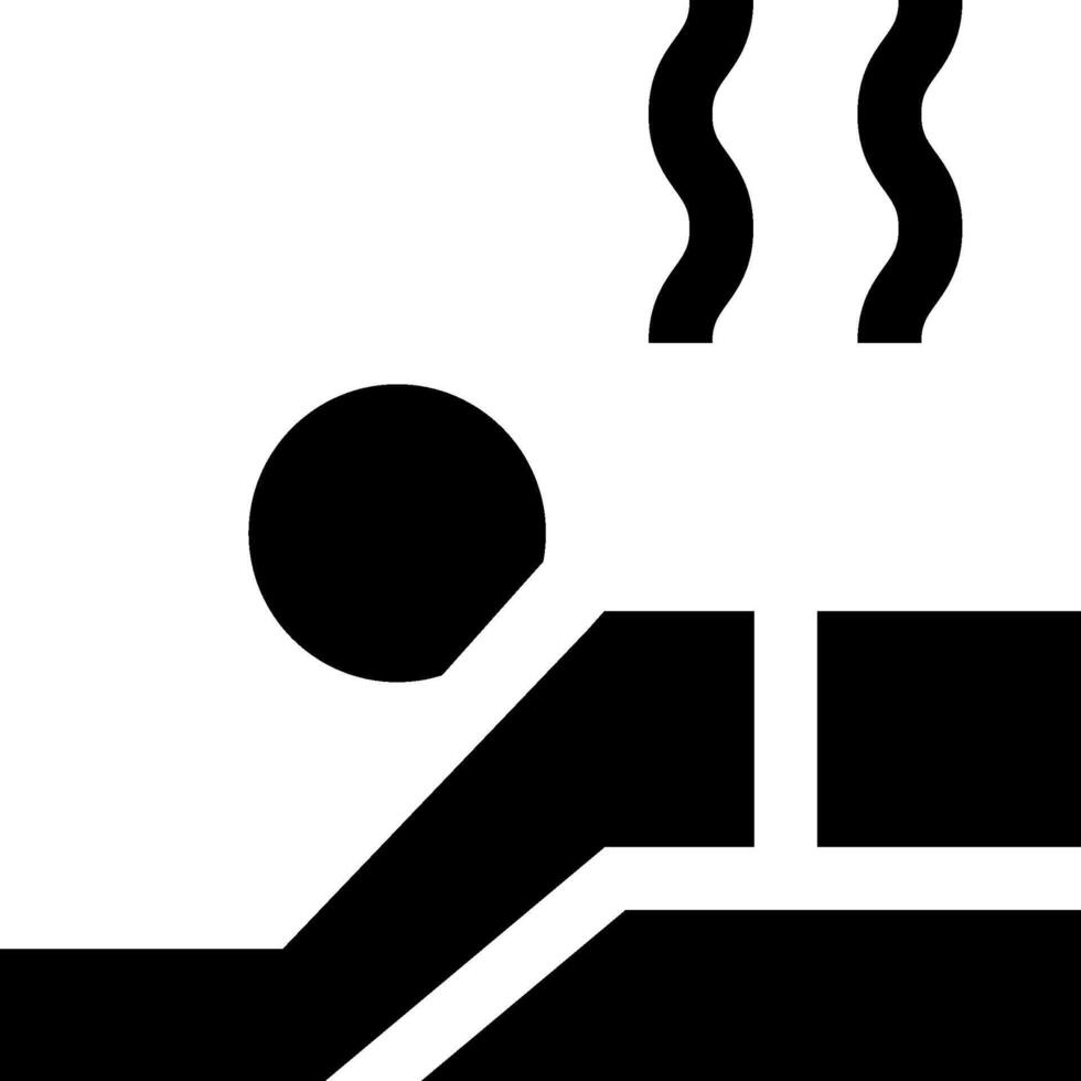 A black and white icon of a person laying on a bed vector