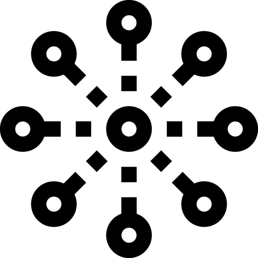 A black and white image of a circle with several circles vector