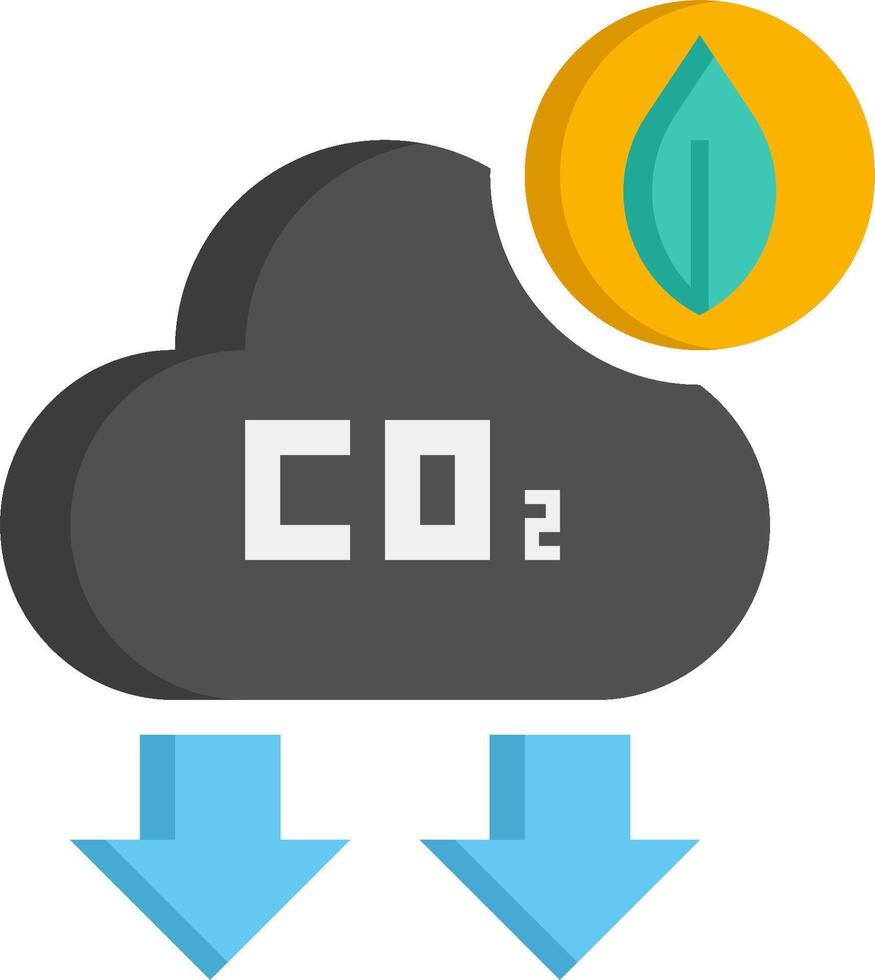 Co2 cloud and leaf icon illustration vector
