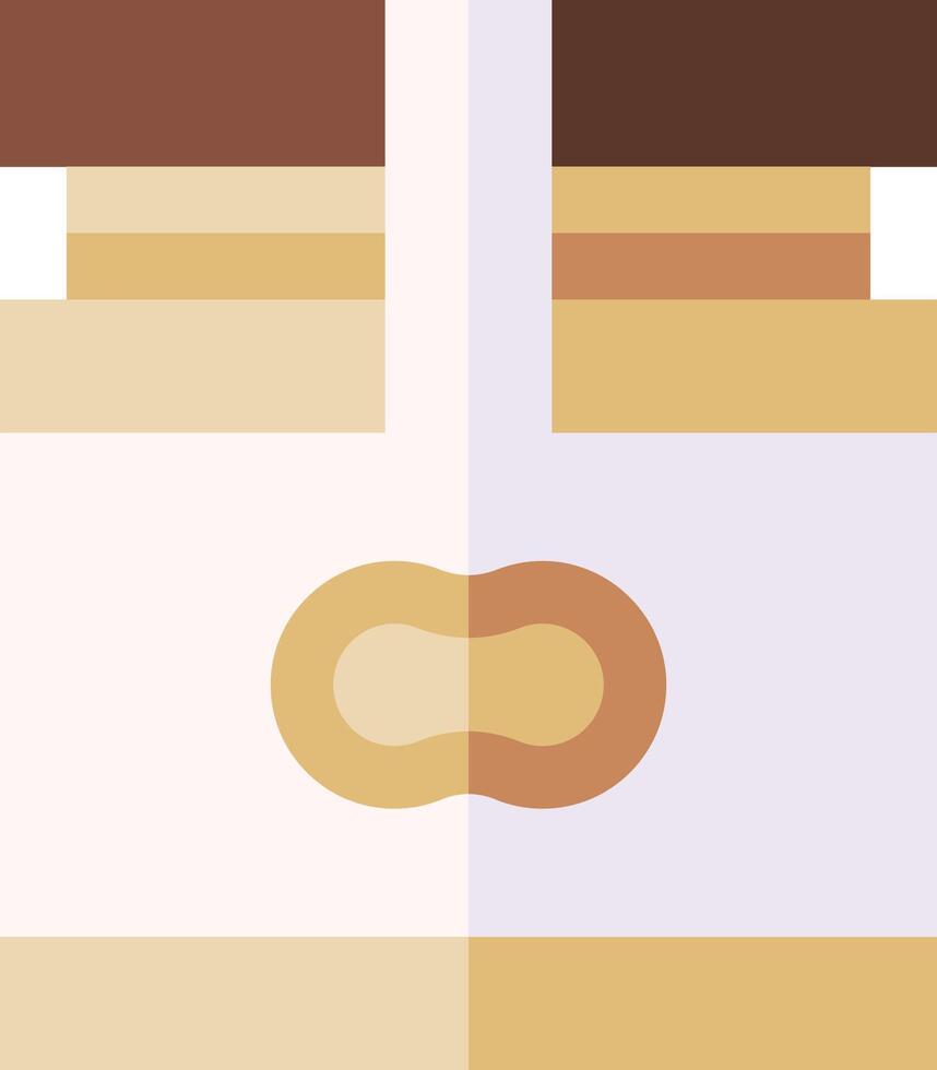 A cartoon face with a brown nose and brown hair vector