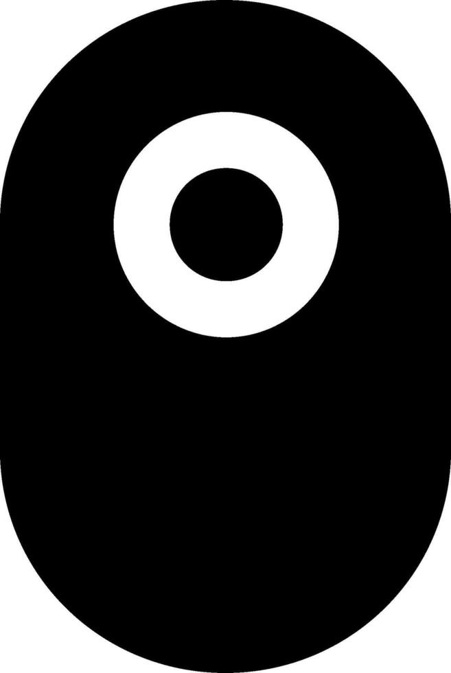 A black and white circle with an o in the center vector