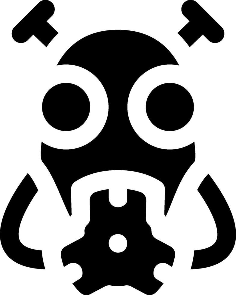 A black and white logo of a gas mask vector