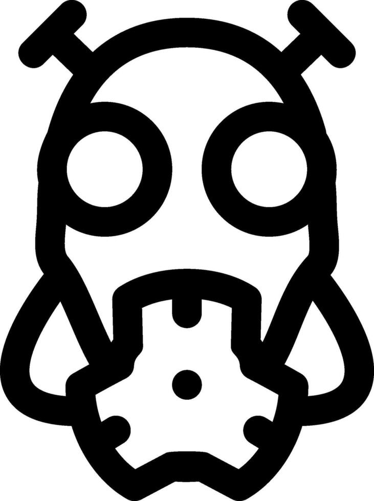 A black and white logo of a robot with a face vector