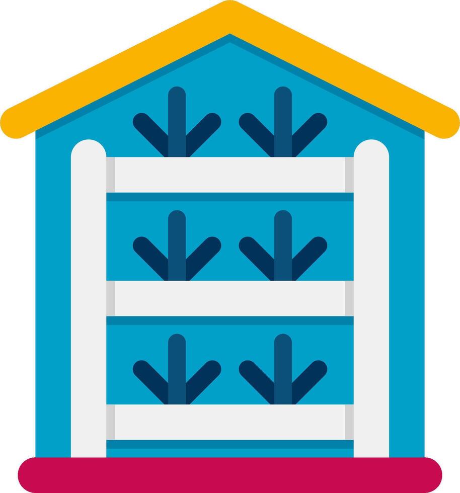 A blue house with a yellow roof and a blue door vector
