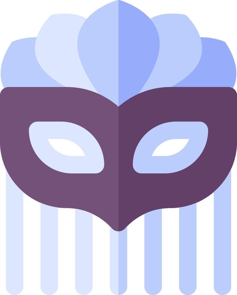 A purple mask with blue hair and blue eyes vector