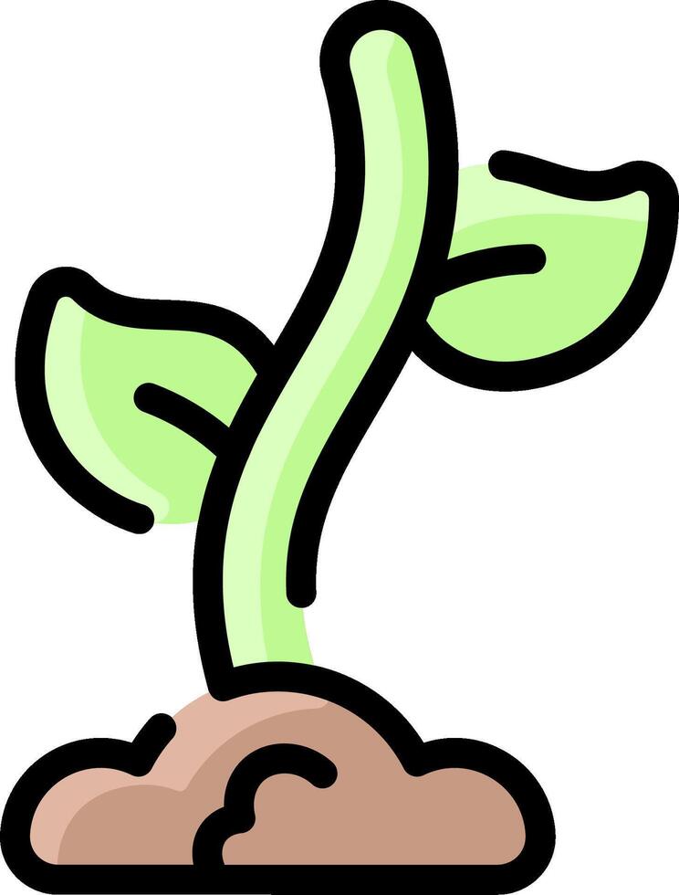 A cartoon plant growing out of the ground vector