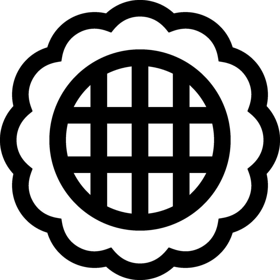 A black and white logo of a flower vector