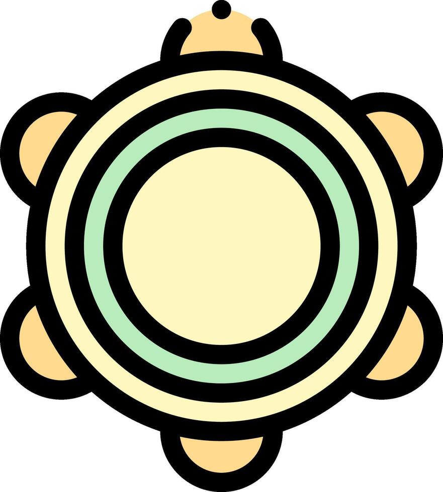 A turtle with a round shell and a green and yellow color vector