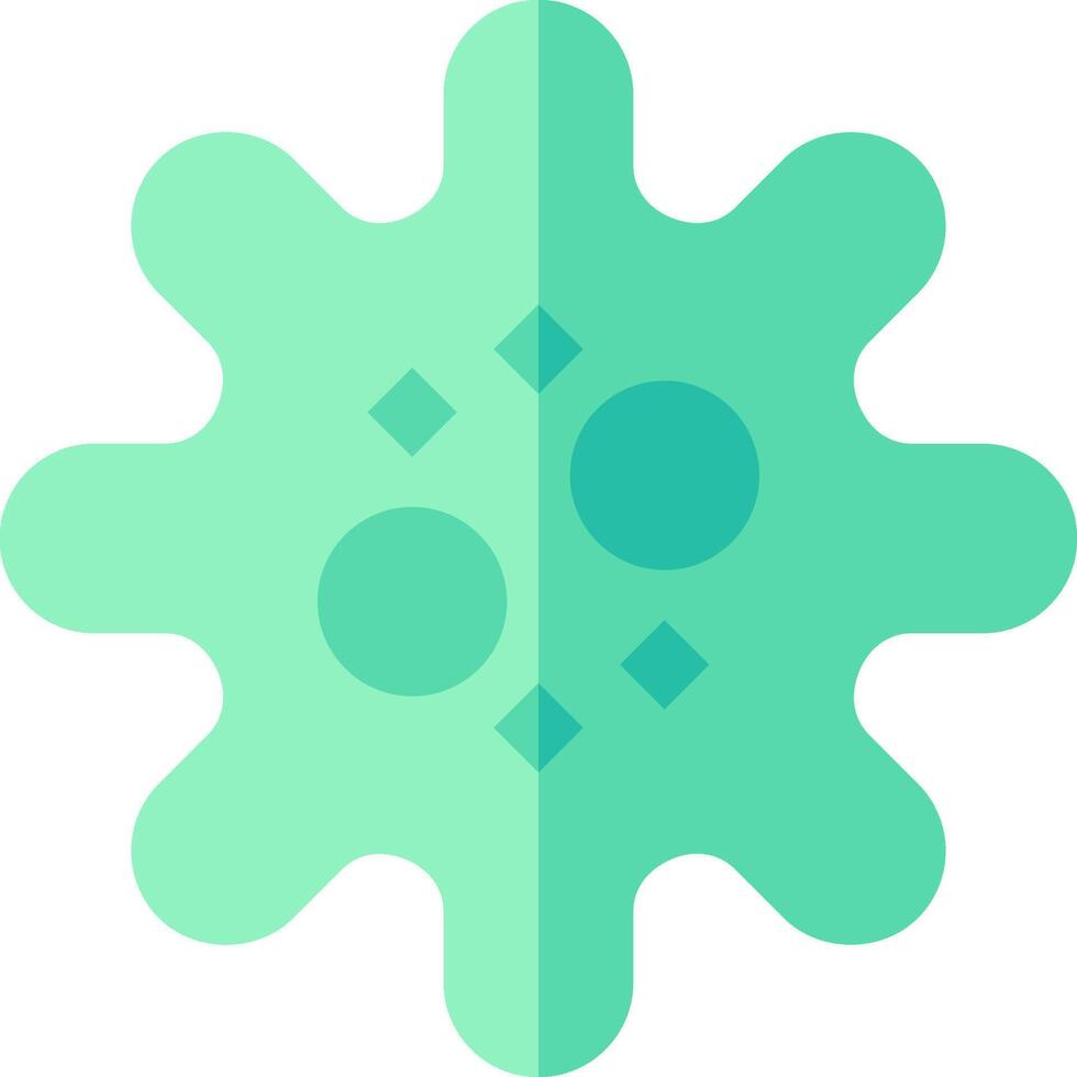 A green virus icon with circles on it vector