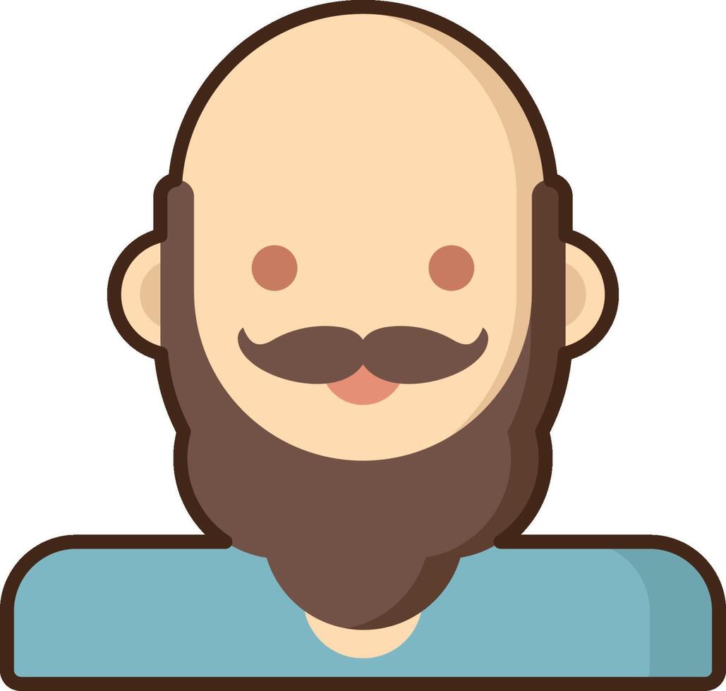 A bald man with a beard and mustache vector