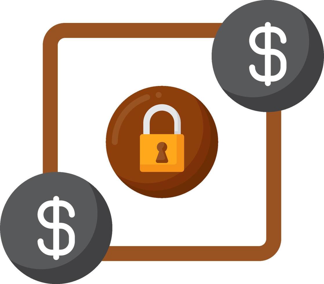 A lock and dollar signs on a white background vector