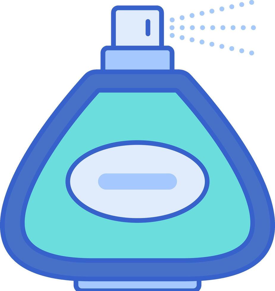 A blue perfume bottle with a sprayer vector