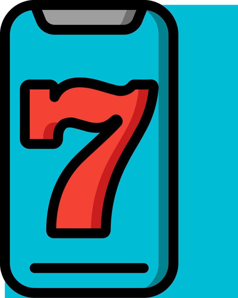 A phone with the number seven on it vector