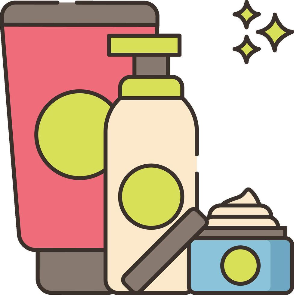 A bottle of cream, a tube of cream, and a tube of cream vector
