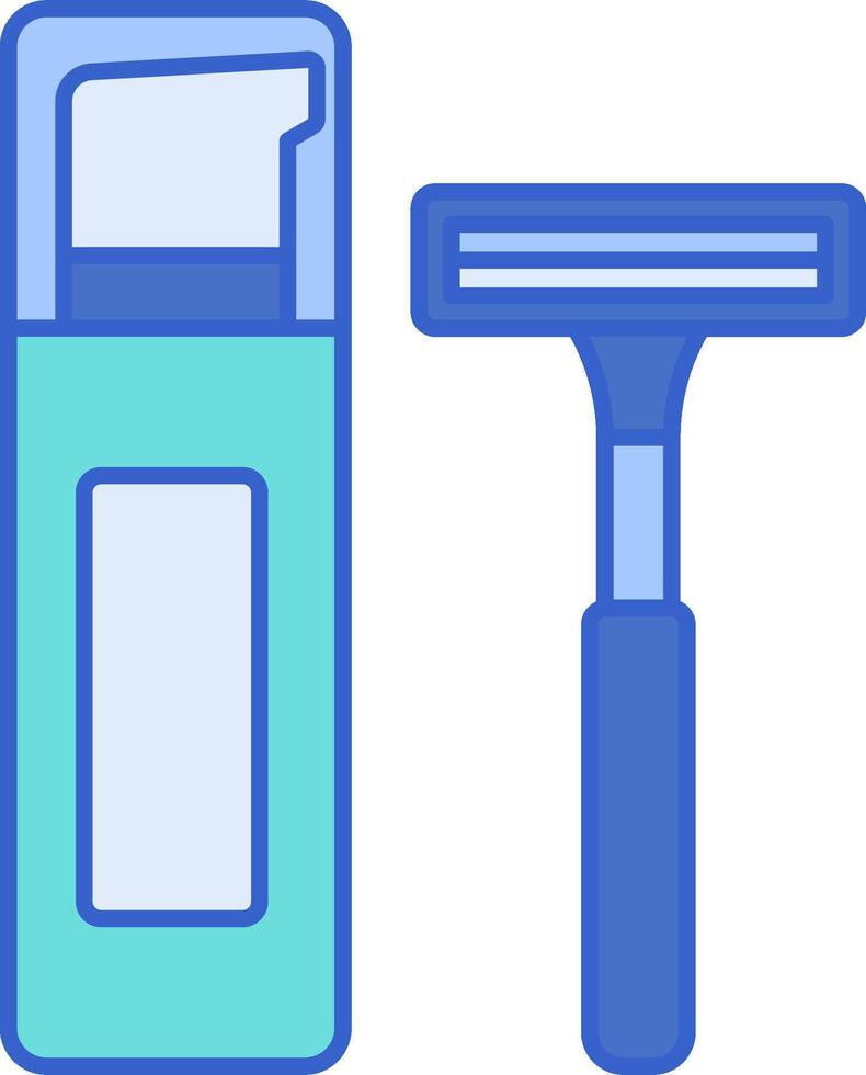A razor and a bottle of shaving cream vector