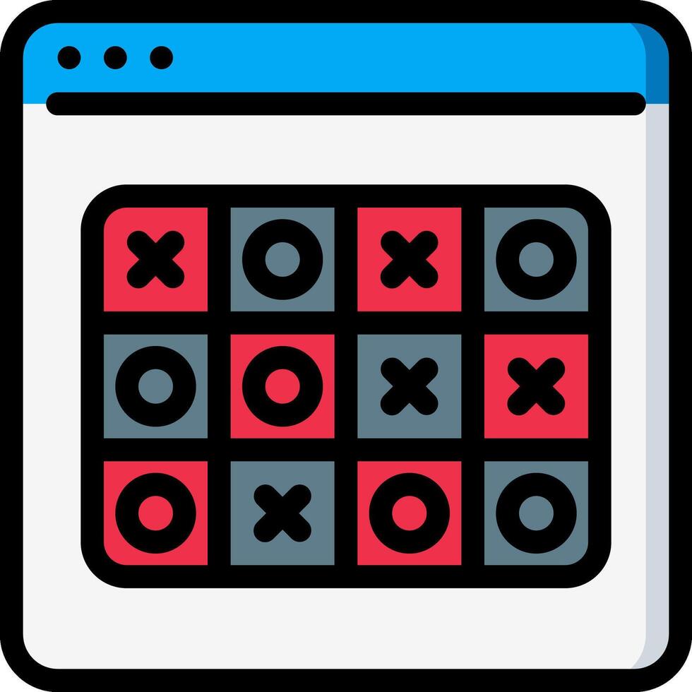 A computer screen with a tic tac toe game on it vector