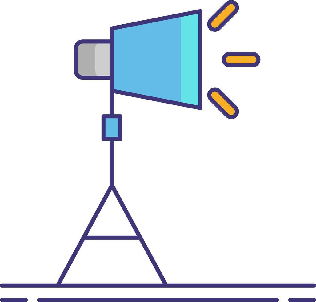 A light bulb on a tripod icon vector