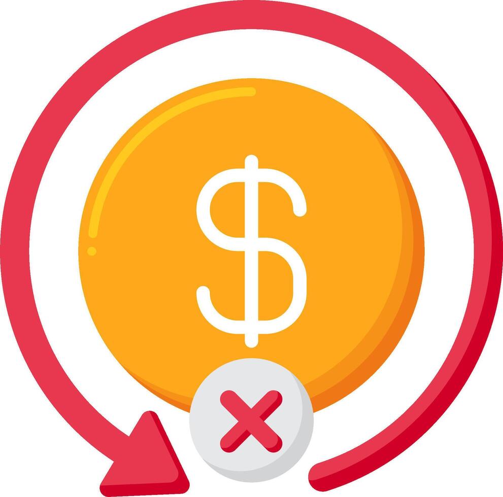 A dollar sign with an x over it vector