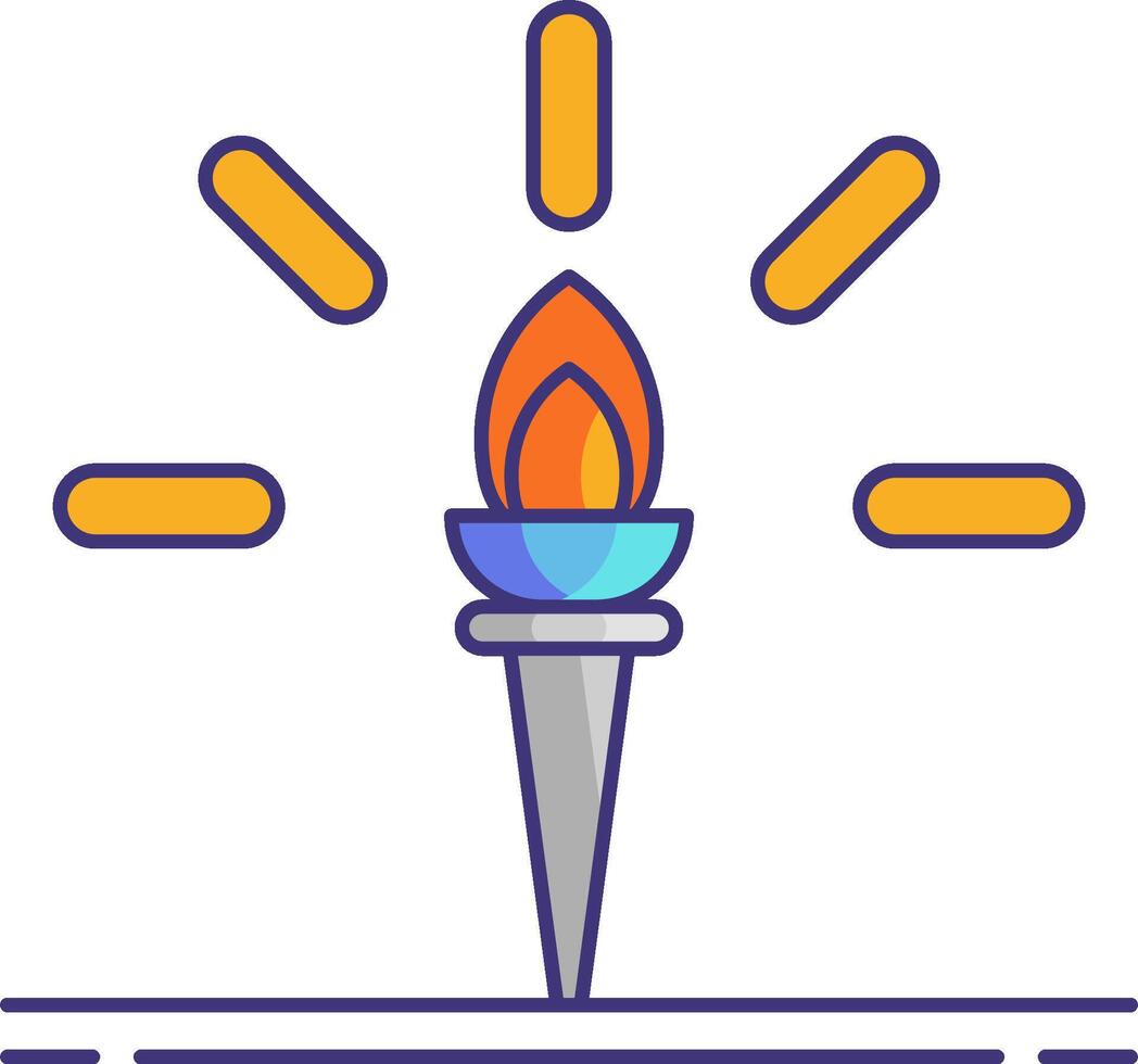 A torch with a light on it and a sign that says vector