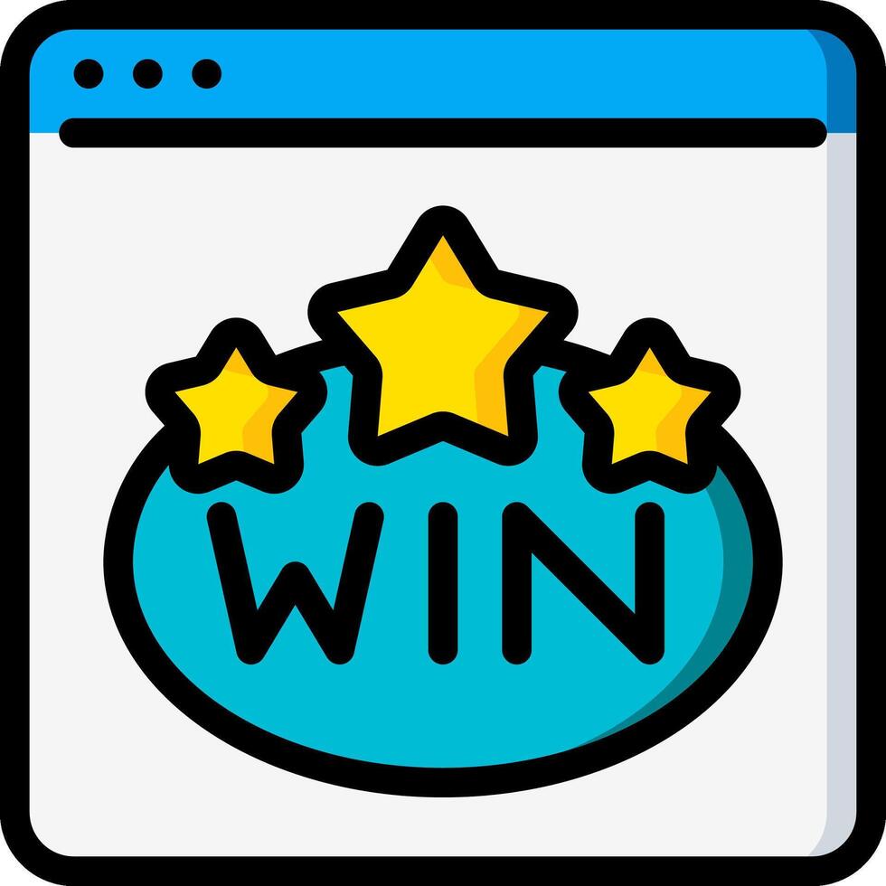 Win icon with five stars on it vector