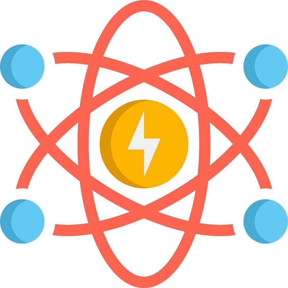 An atom with a lightning bolt on it vector