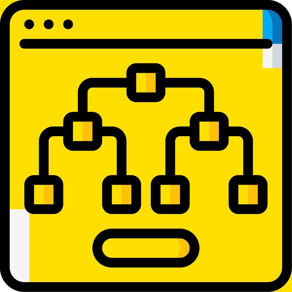 A yellow and black icon with a yellow box vector