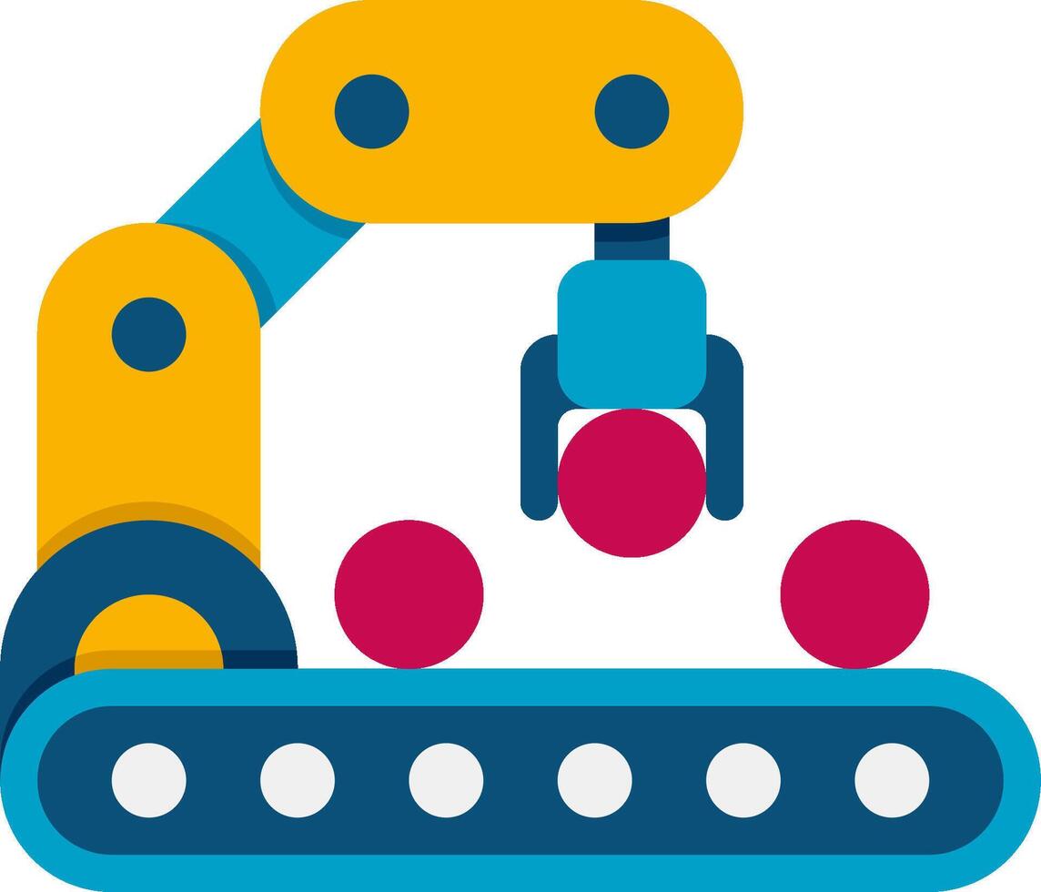 A robot is holding a ball and a ball is being dropped vector