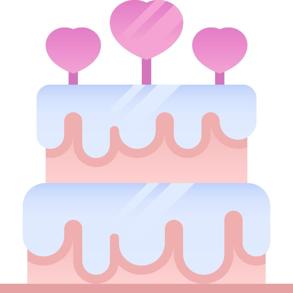 A cake with hearts on top and frosting vector