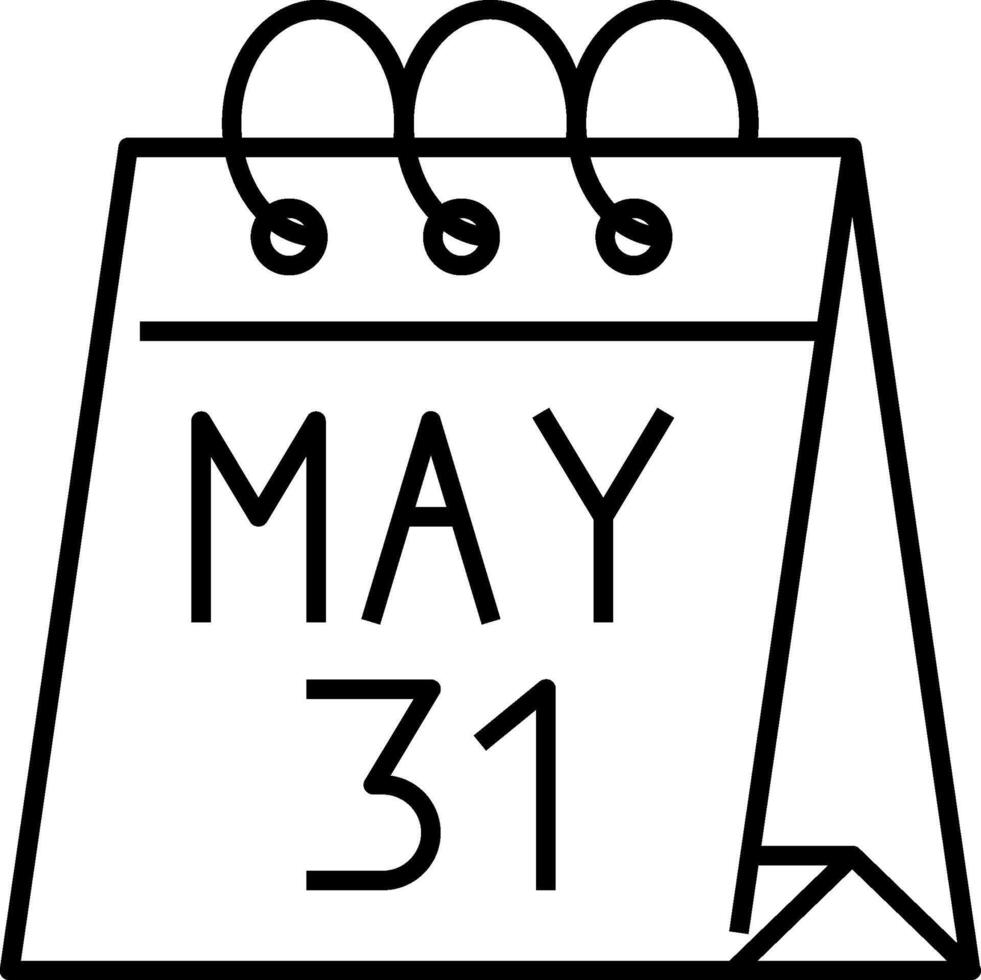 May 31st calendar clipart vector