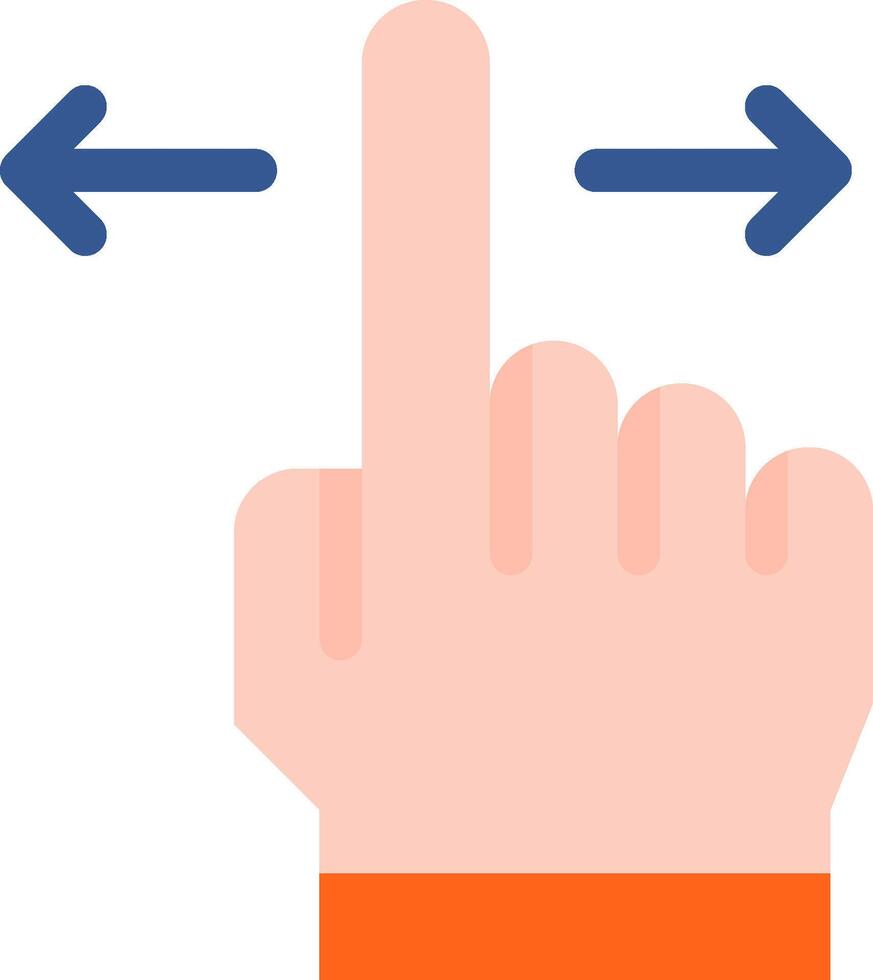 A finger pointing at an arrow pointing to the right vector