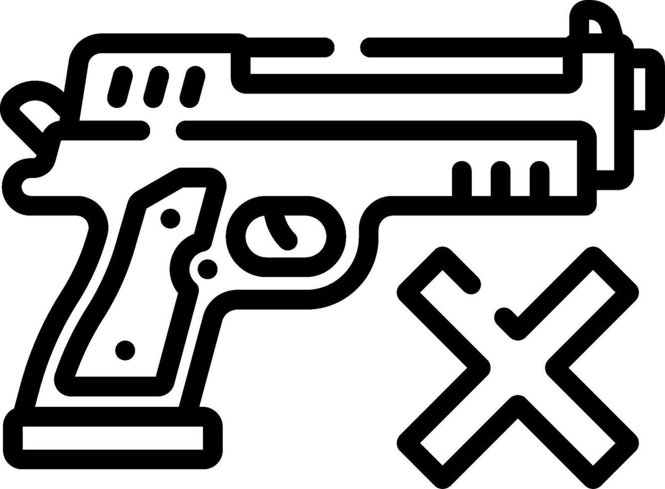 A gun and x icon on a white background vector